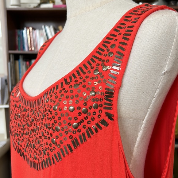 GRACE Dresses Red Spice Antique Brass Palm Beach Maxi Dress Size XL - Picture 4 of 9